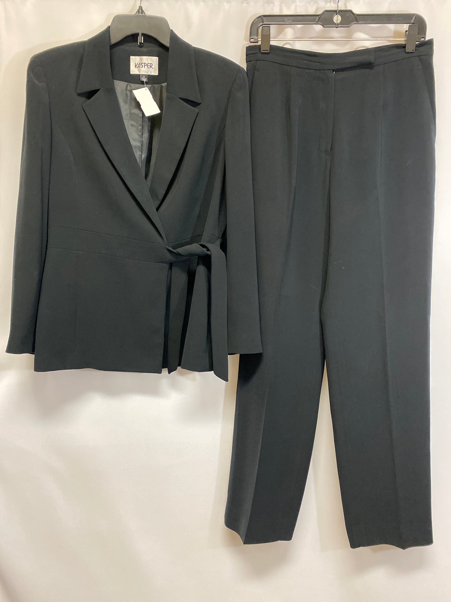 Pants Suit 2pc By Kasper In Black, Size: M