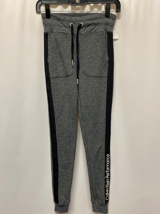 Athletic Leggings By Calvin Klein In Grey, Size: Xs