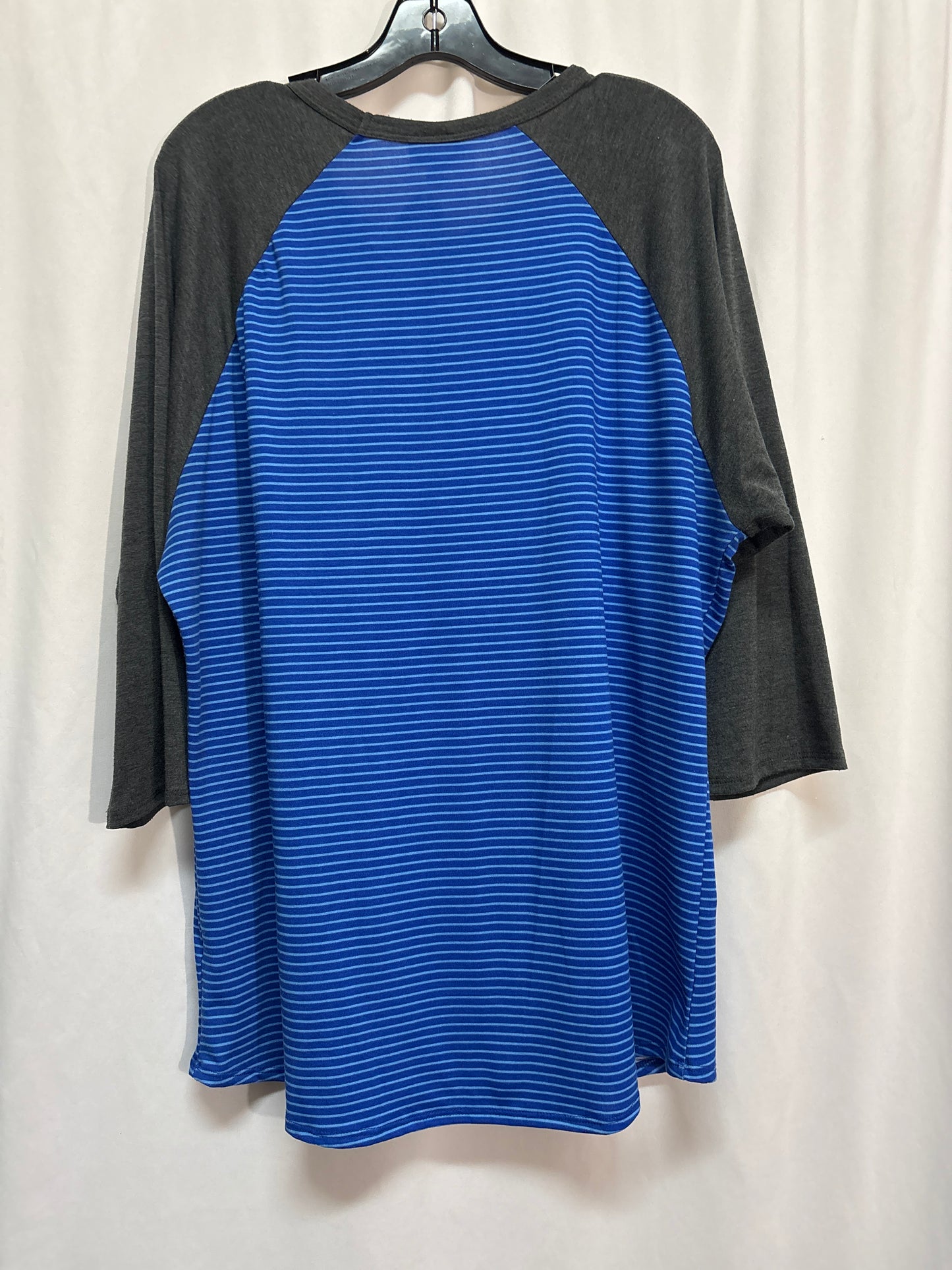 Top Long Sleeve By Lularoe In Blue, Size: 3x