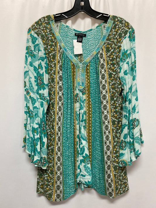 Top Long Sleeve By New Directions In Teal, Size: L