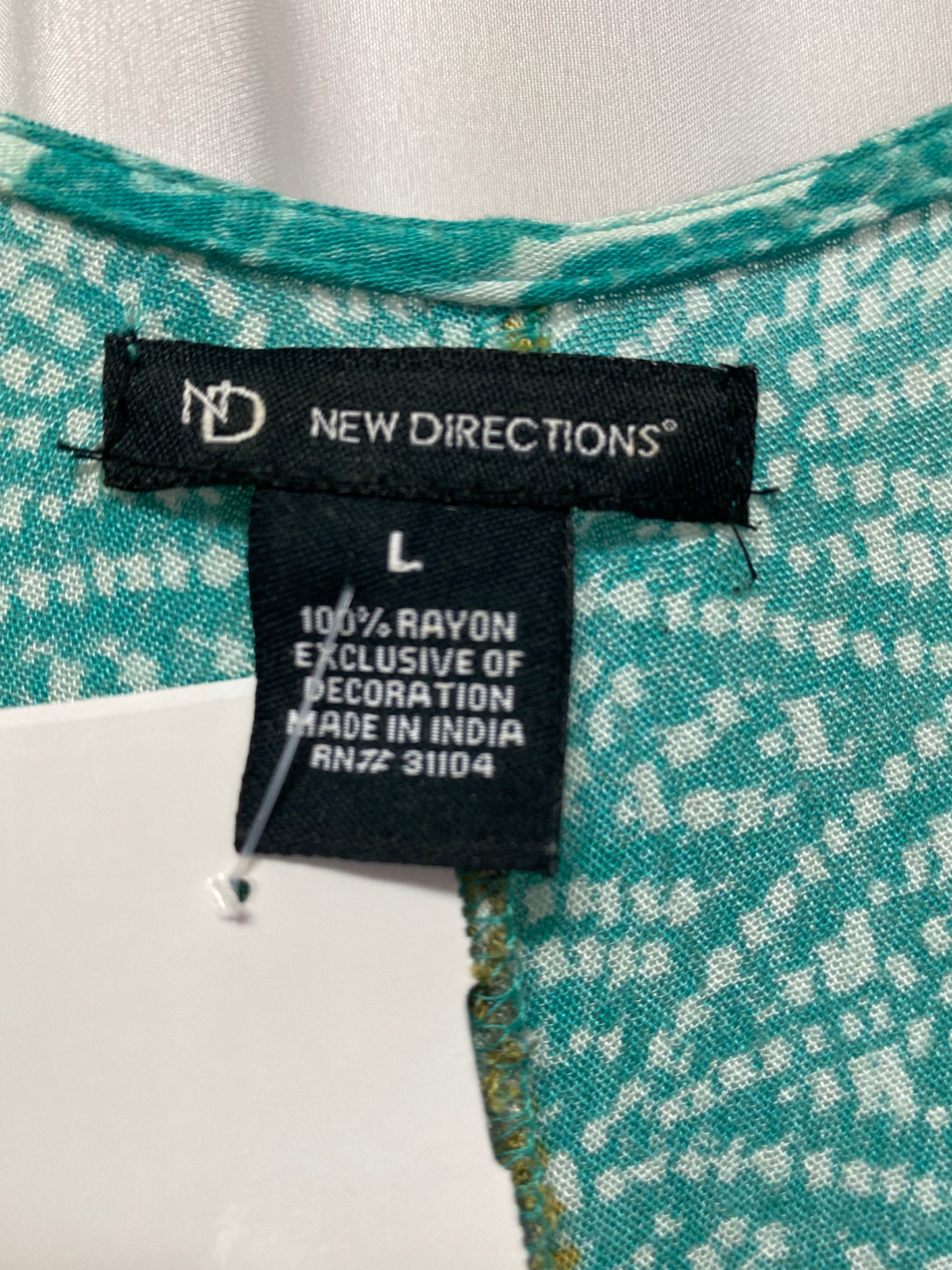 Top Long Sleeve By New Directions In Teal, Size: L