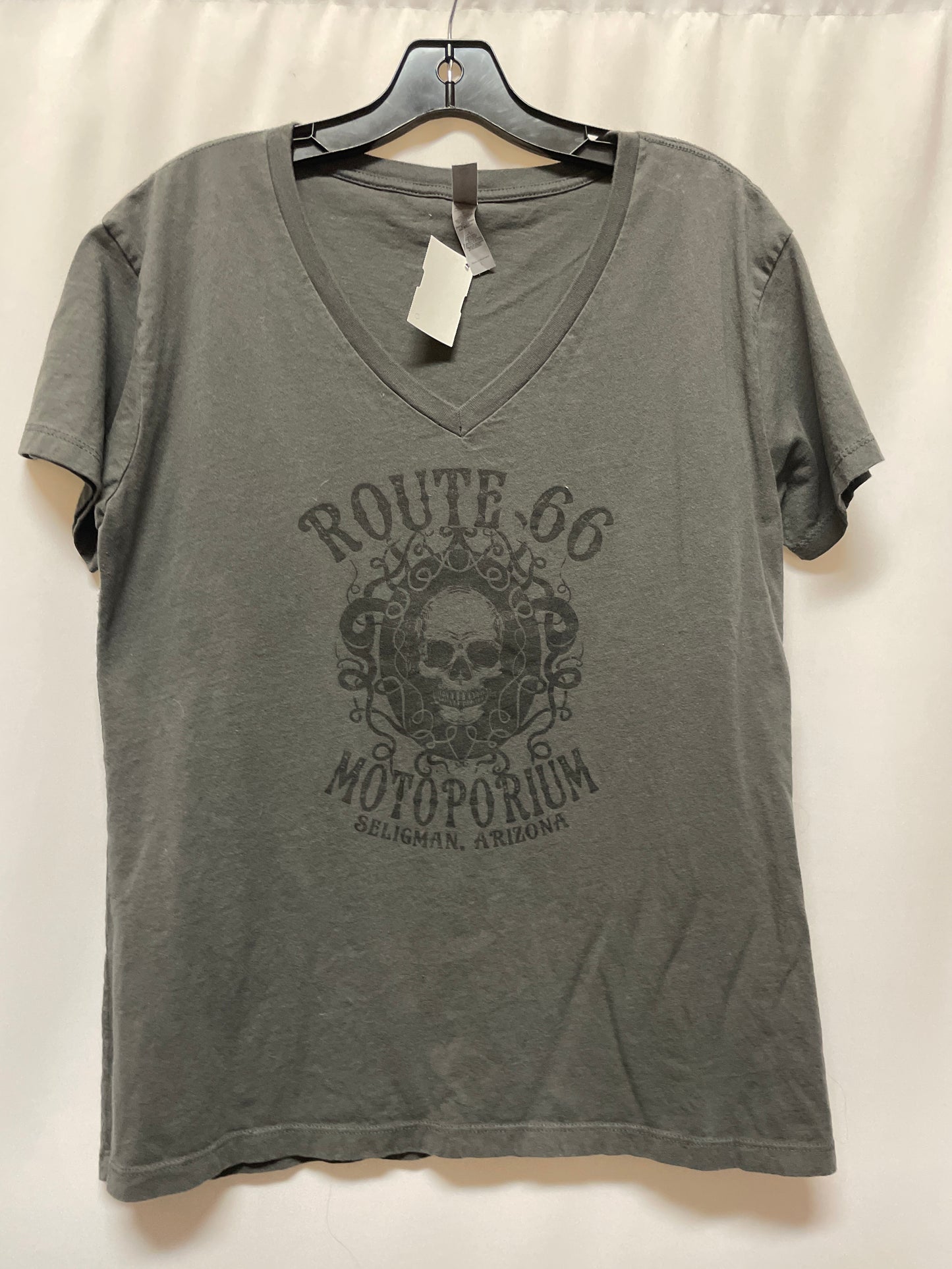 Top Short Sleeve By Next Level In Grey, Size: L