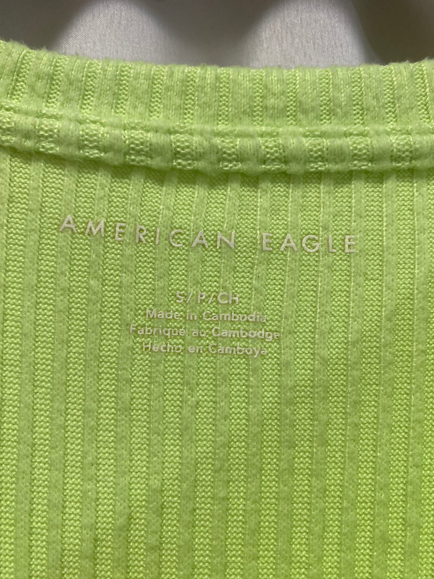 Top Long Sleeve By American Eagle In Green, Size: S