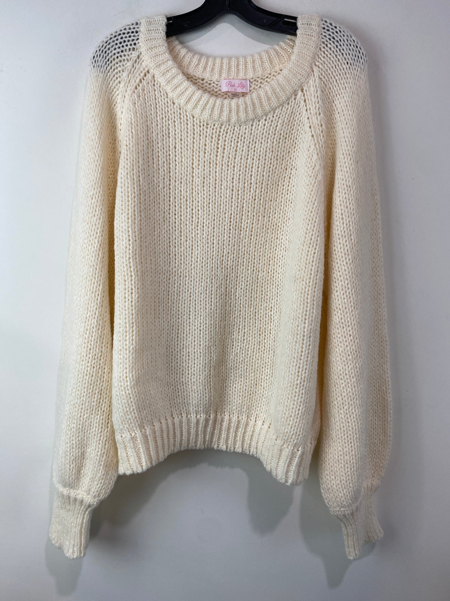 Sweater By Pink Lily In Cream, Size: Xl