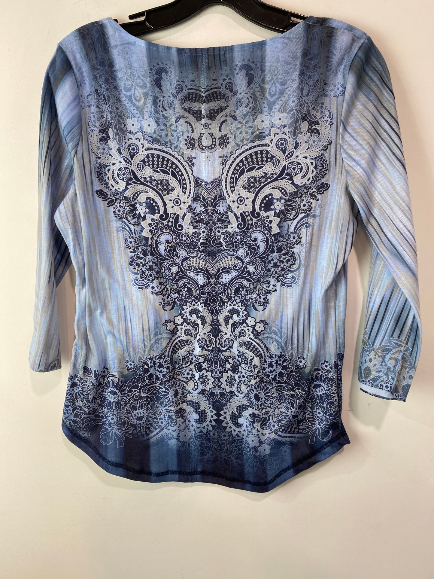 Top 3/4 Sleeve By One World In Blue, Size: S