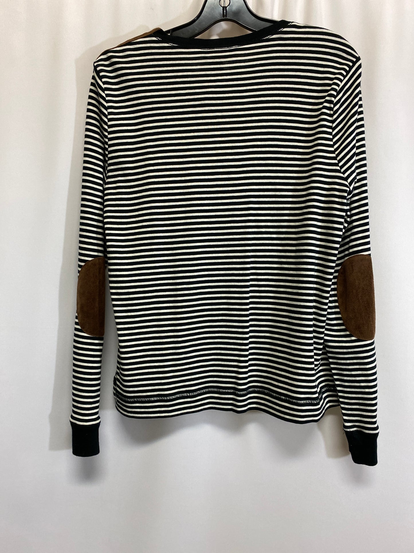 Top Long Sleeve By Lauren By Ralph Lauren In Black & White, Size: Xl