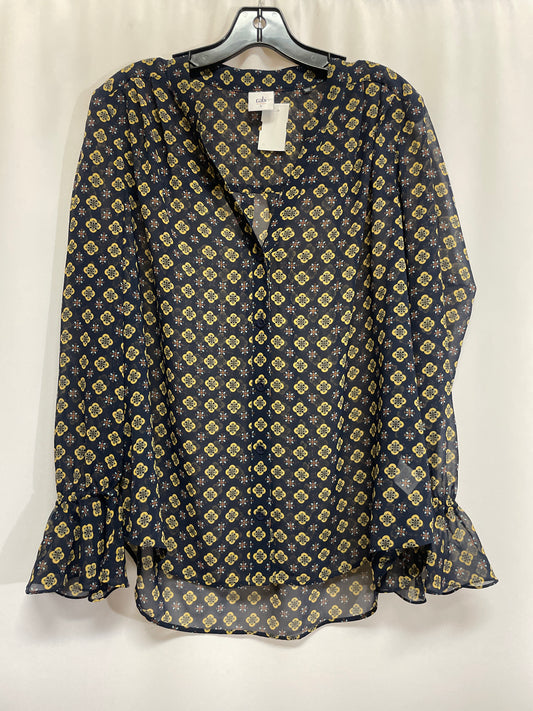 Top Long Sleeve By Cabi In Navy, Size: L