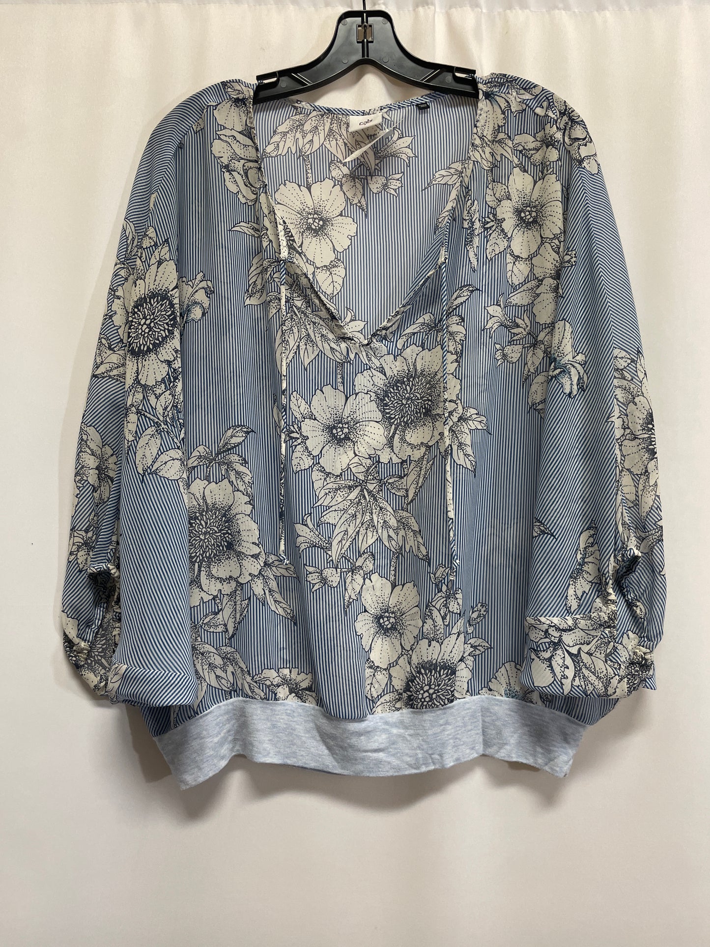 Top Long Sleeve By Cabi In Blue, Size: S