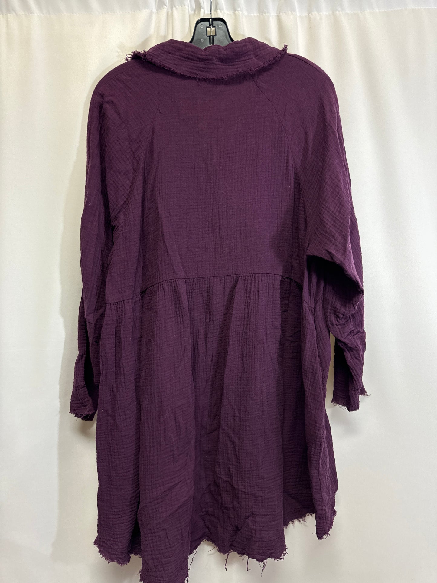 Tunic Long Sleeve By Zenana Outfitters In Purple, Size: L