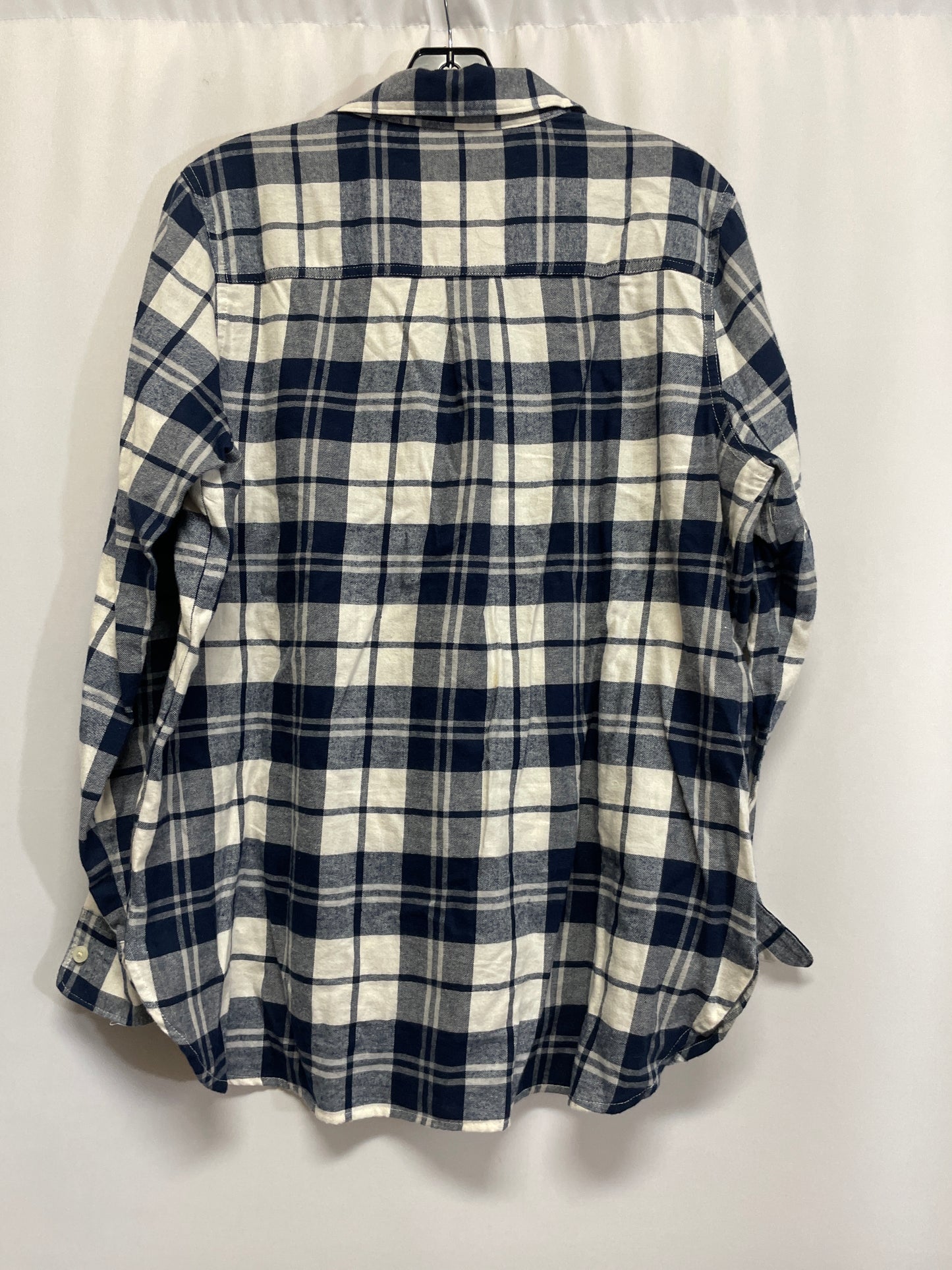 Top Long Sleeve By Old Navy In Blue & White, Size: L