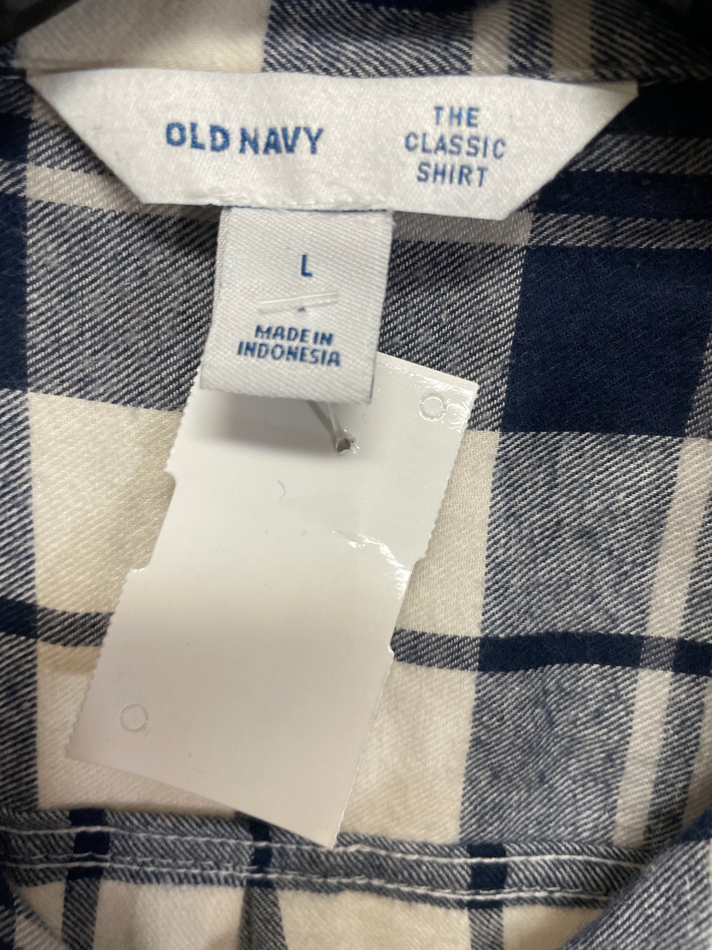 Top Long Sleeve By Old Navy In Blue & White, Size: L