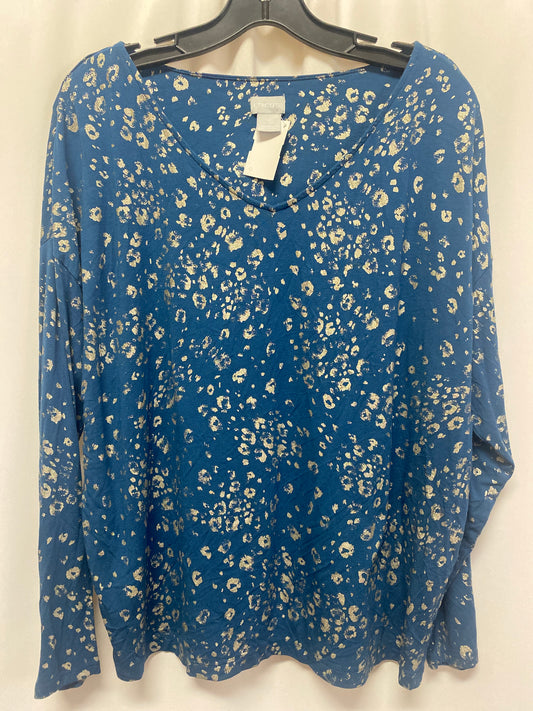 Top Long Sleeve By Chicos In Blue, Size: L