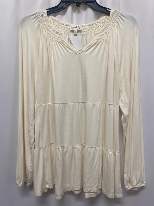 Top Long Sleeve By Wonderly In Cream, Size: M