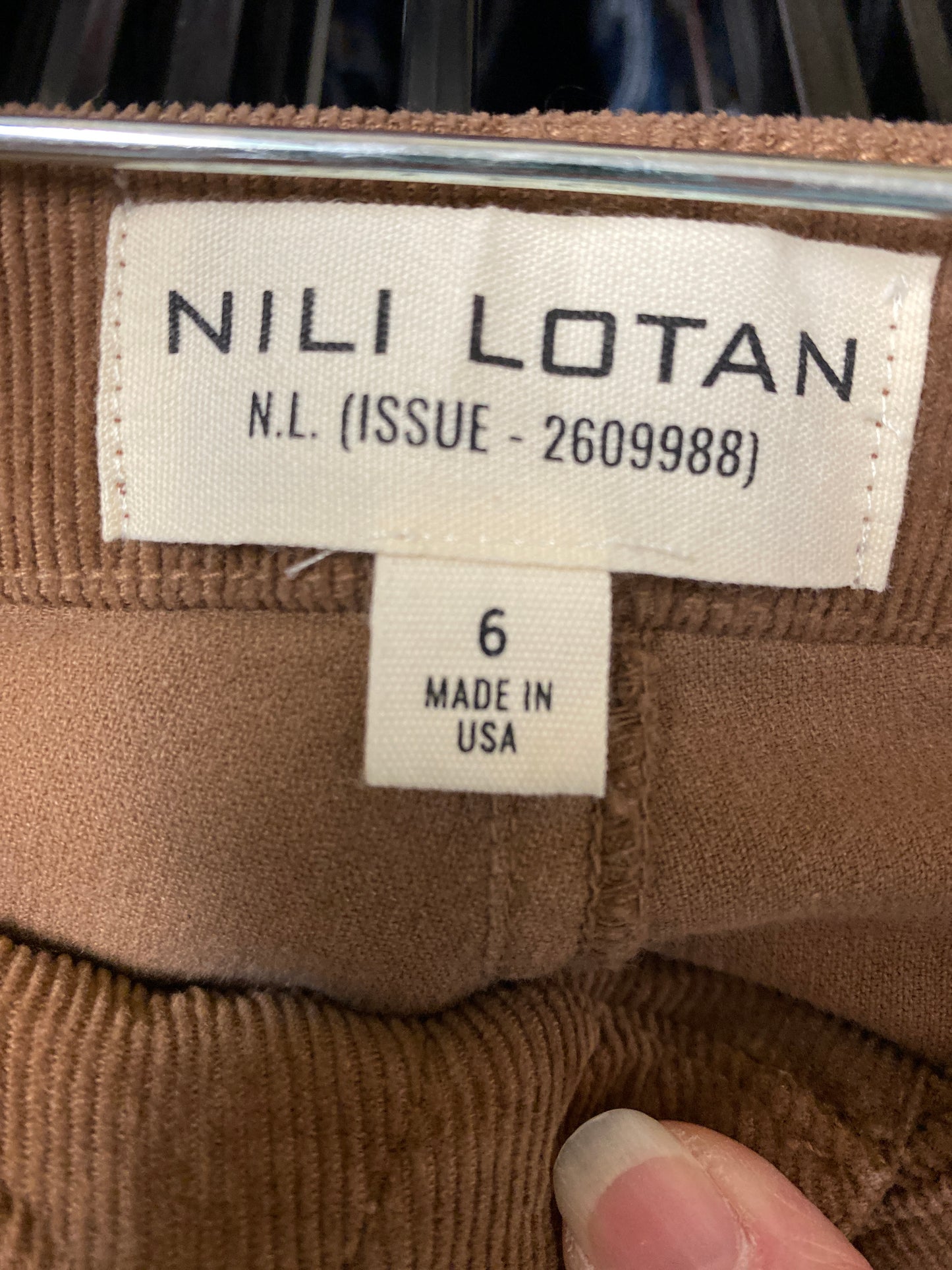 Pants Corduroy By Nili Lotan In Brown, Size: 6