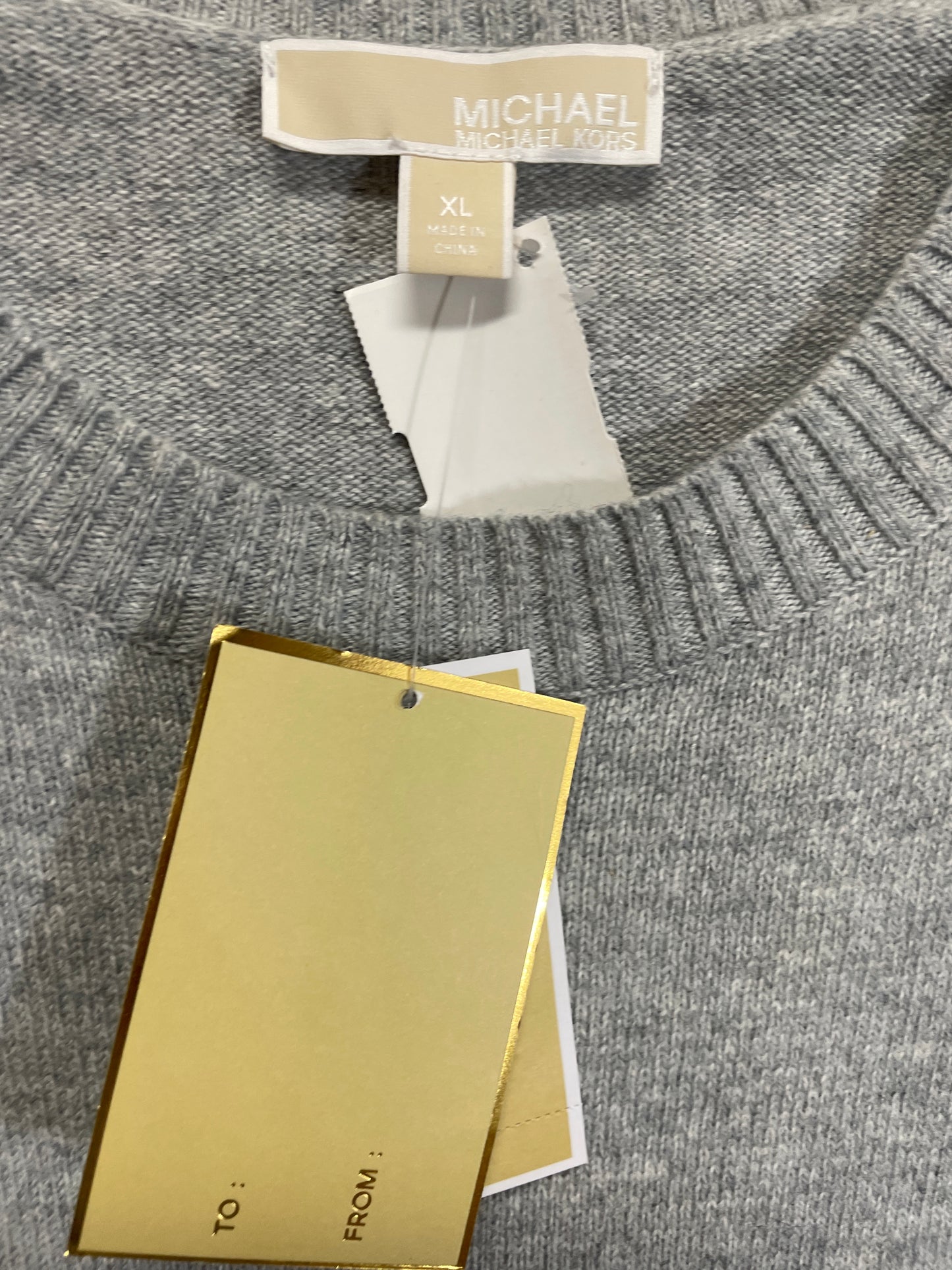 Sweater By Michael By Michael Kors In Grey, Size: Xl