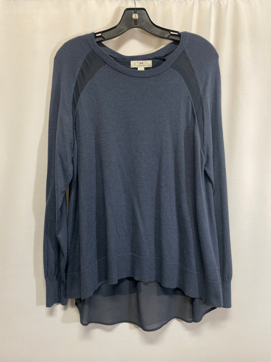 Top Long Sleeve By Halston In Blue, Size: L