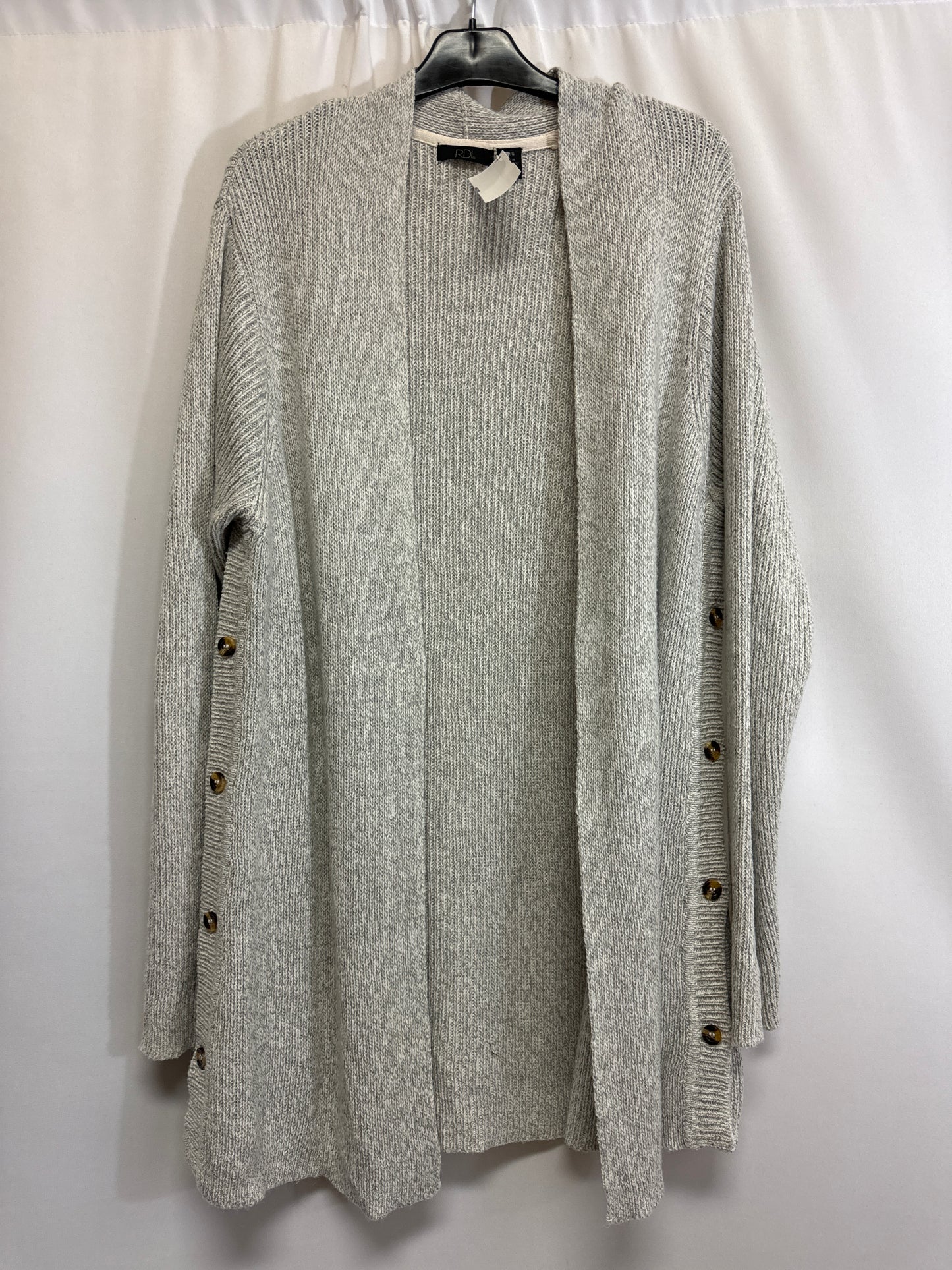 Sweater Cardigan By Clothes Mentor In Grey, Size: L