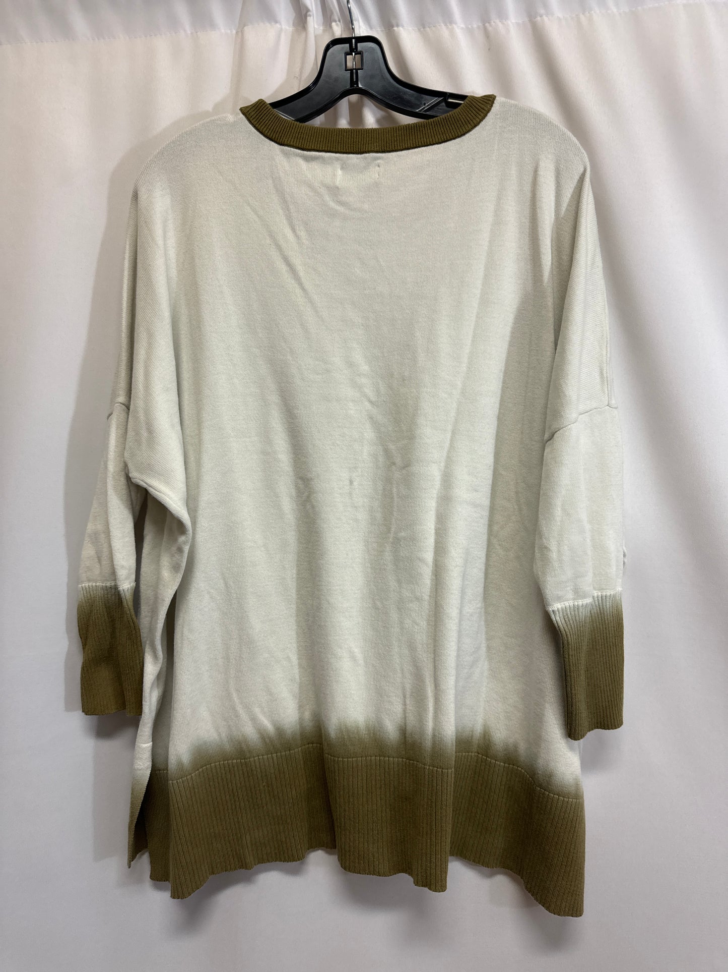 Top 3/4 Sleeve By Wonderly In Green & White, Size: Xl