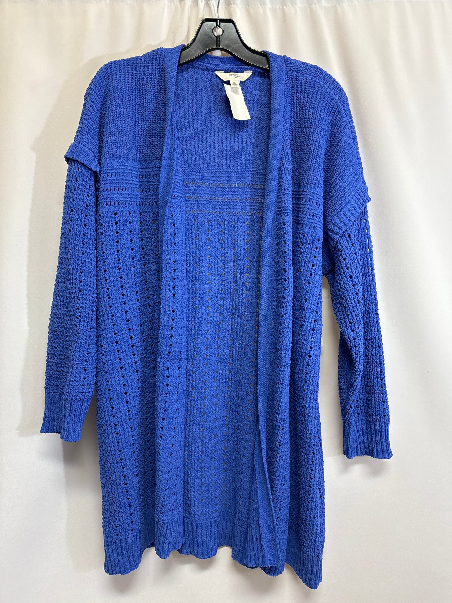 Sweater Cardigan By Terra & Sky In Blue, Size: Xxl