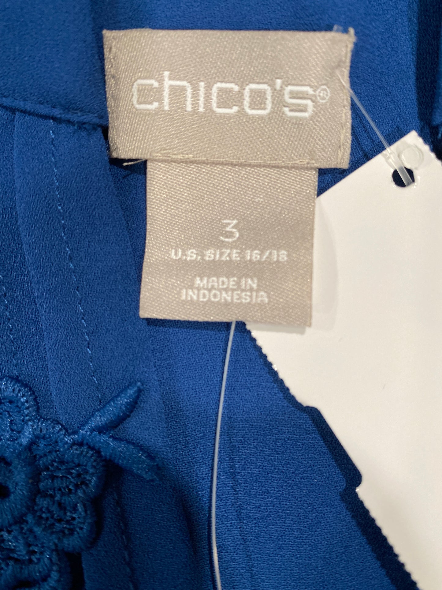 Top Long Sleeve By Chicos In Blue, Size: Xl