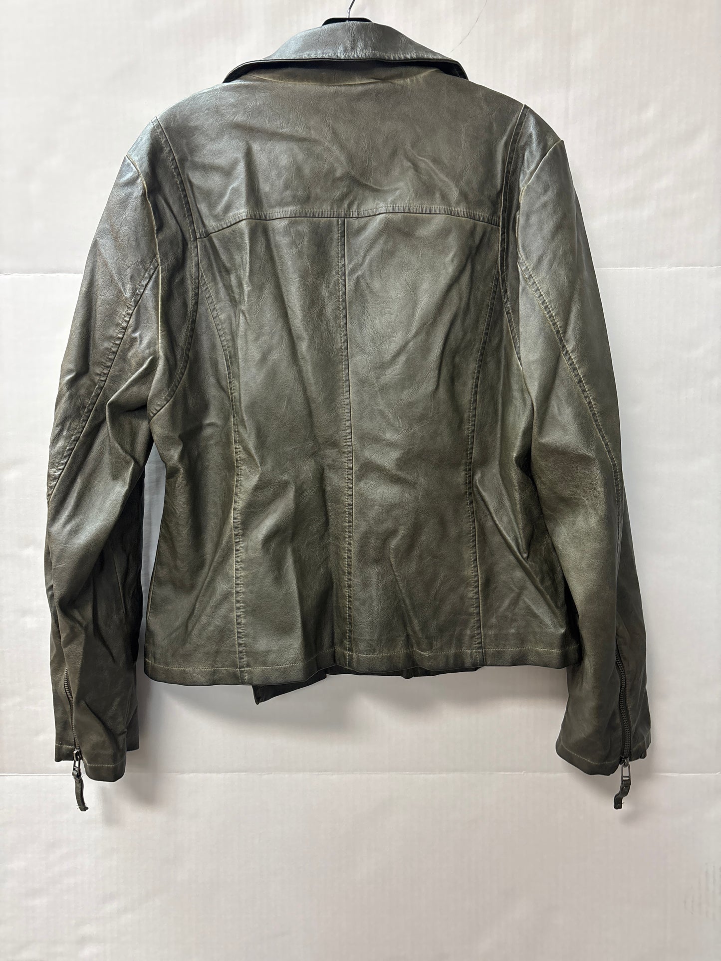 Jacket Moto By Max Studio In Green, Size: Xl