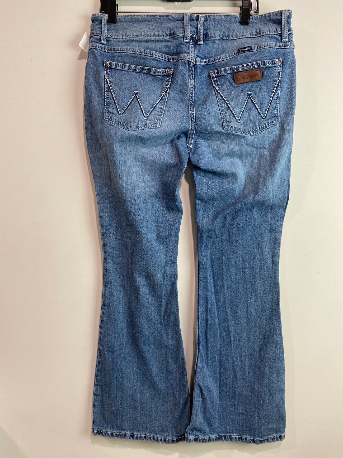 Jeans Flared By Wrangler In Blue Denim, Size: 14