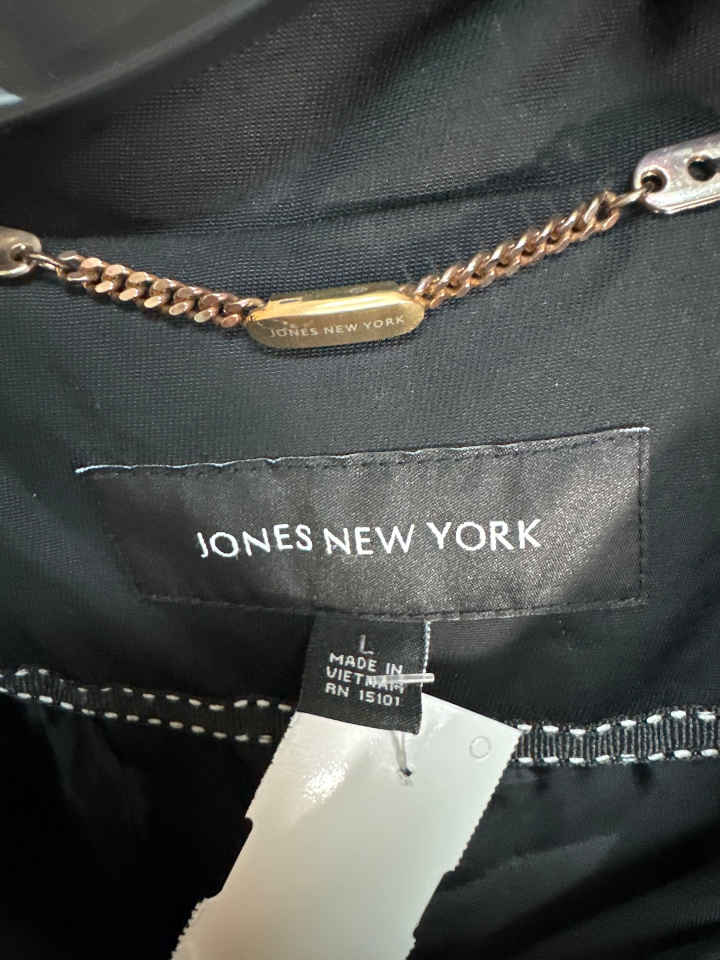 Jacket Windbreaker By Jones New York In Black, Size: L