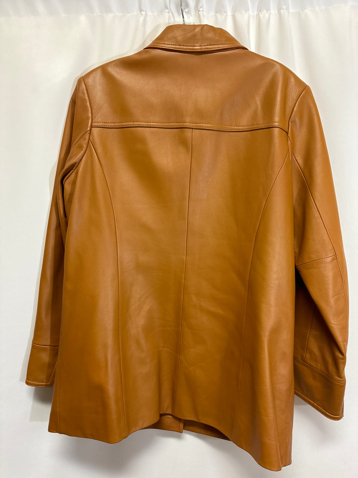 Jacket Leather By Preston And New York In Brown, Size: M