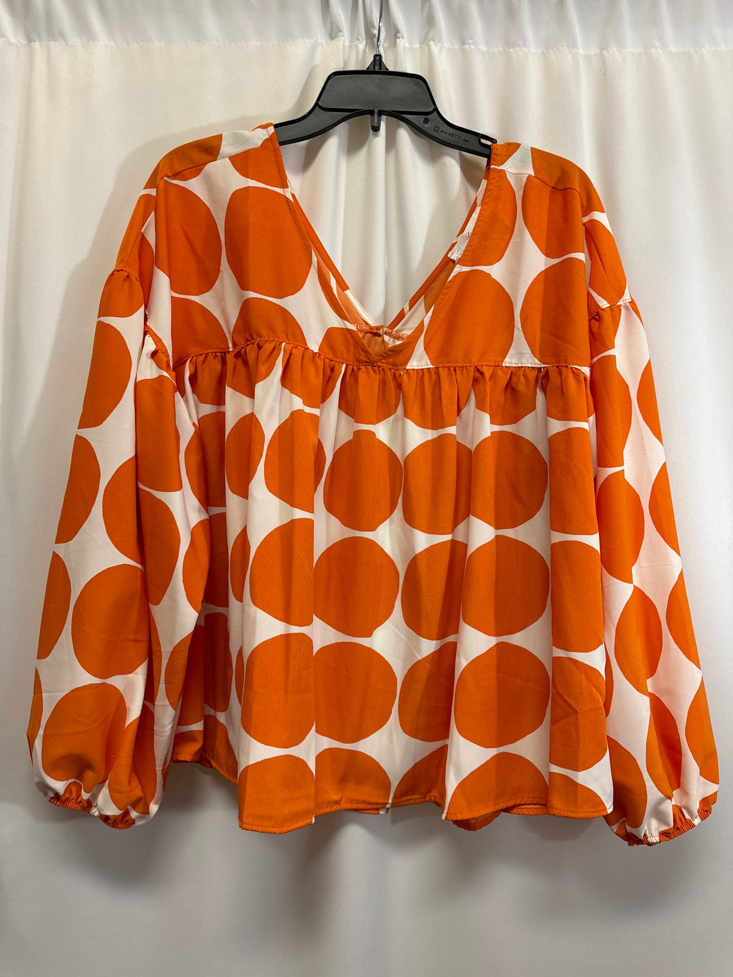 Top Long Sleeve By Ces Femme In Orange, Size: M