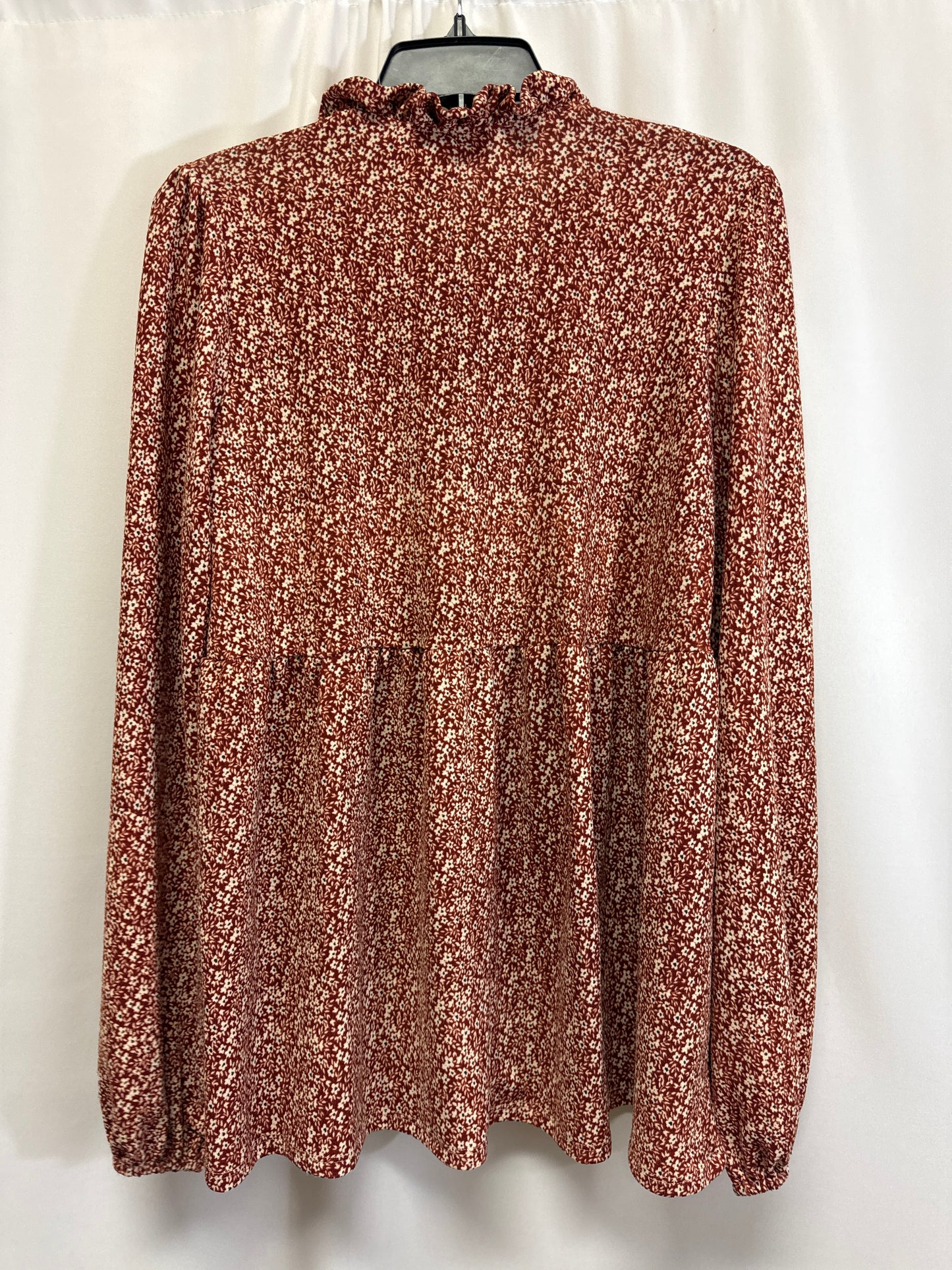 Top Long Sleeve By White Birch In Brown, Size: L