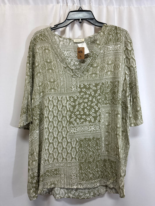 Top Short Sleeve By Cotton Bleu In Green, Size: L