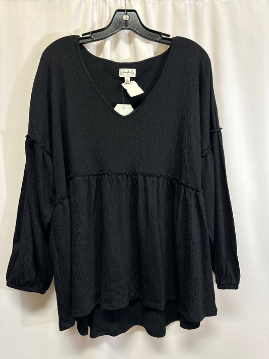 Top Long Sleeve By Wonderly In Black, Size: Xl