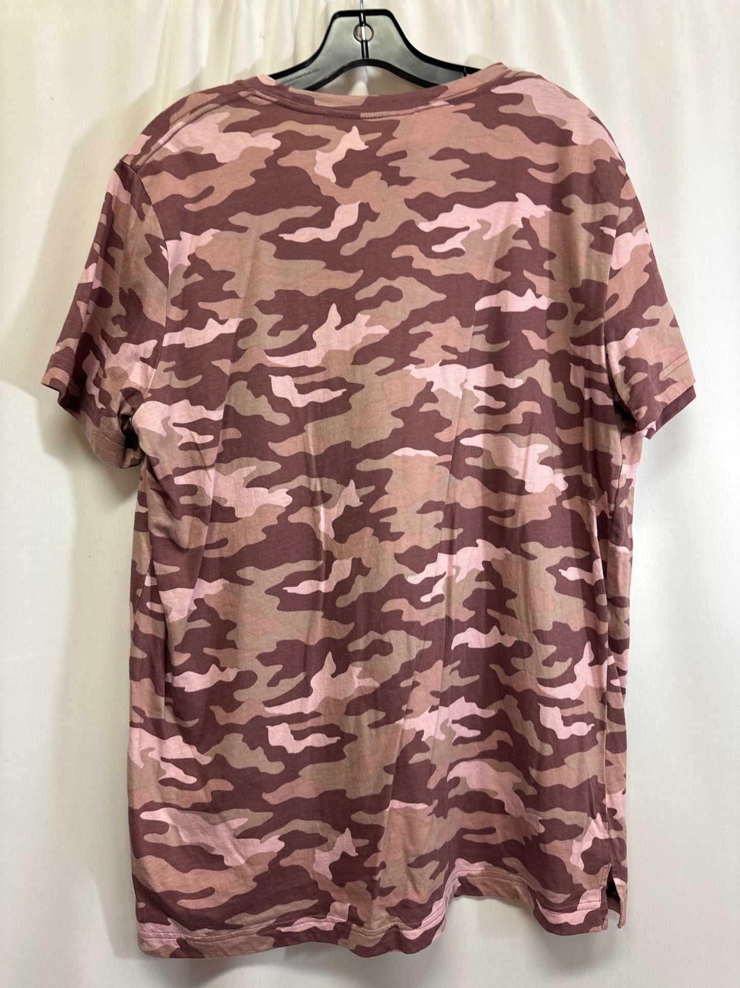 Top Short Sleeve By Pink In Camouflage Print, Size: L