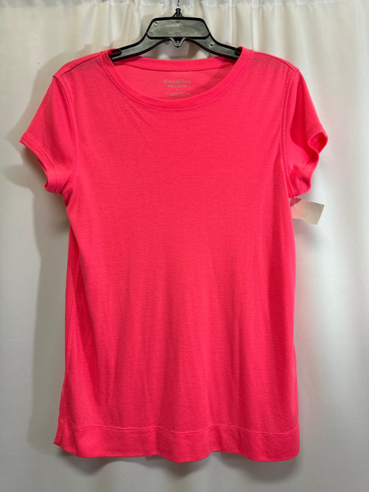 Top Short Sleeve By Simply Vera In Pink, Size: L