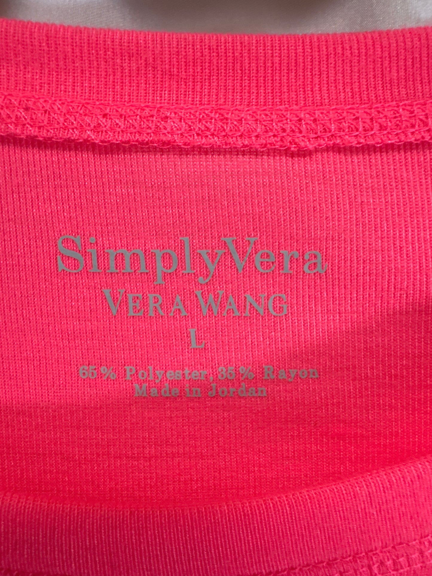 Top Short Sleeve By Simply Vera In Pink, Size: L