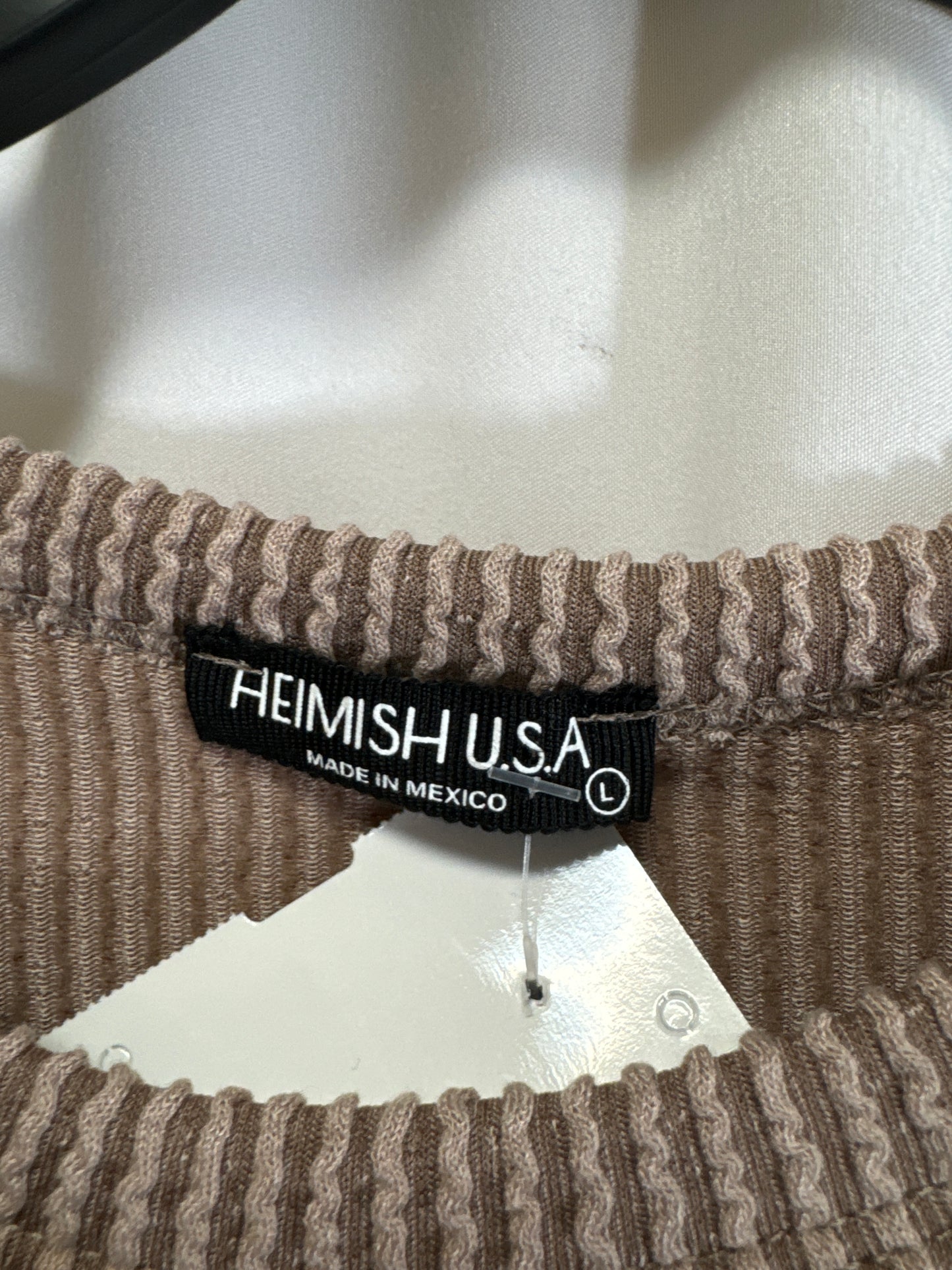 Top Long Sleeve By Heimish Usa In Brown, Size: L