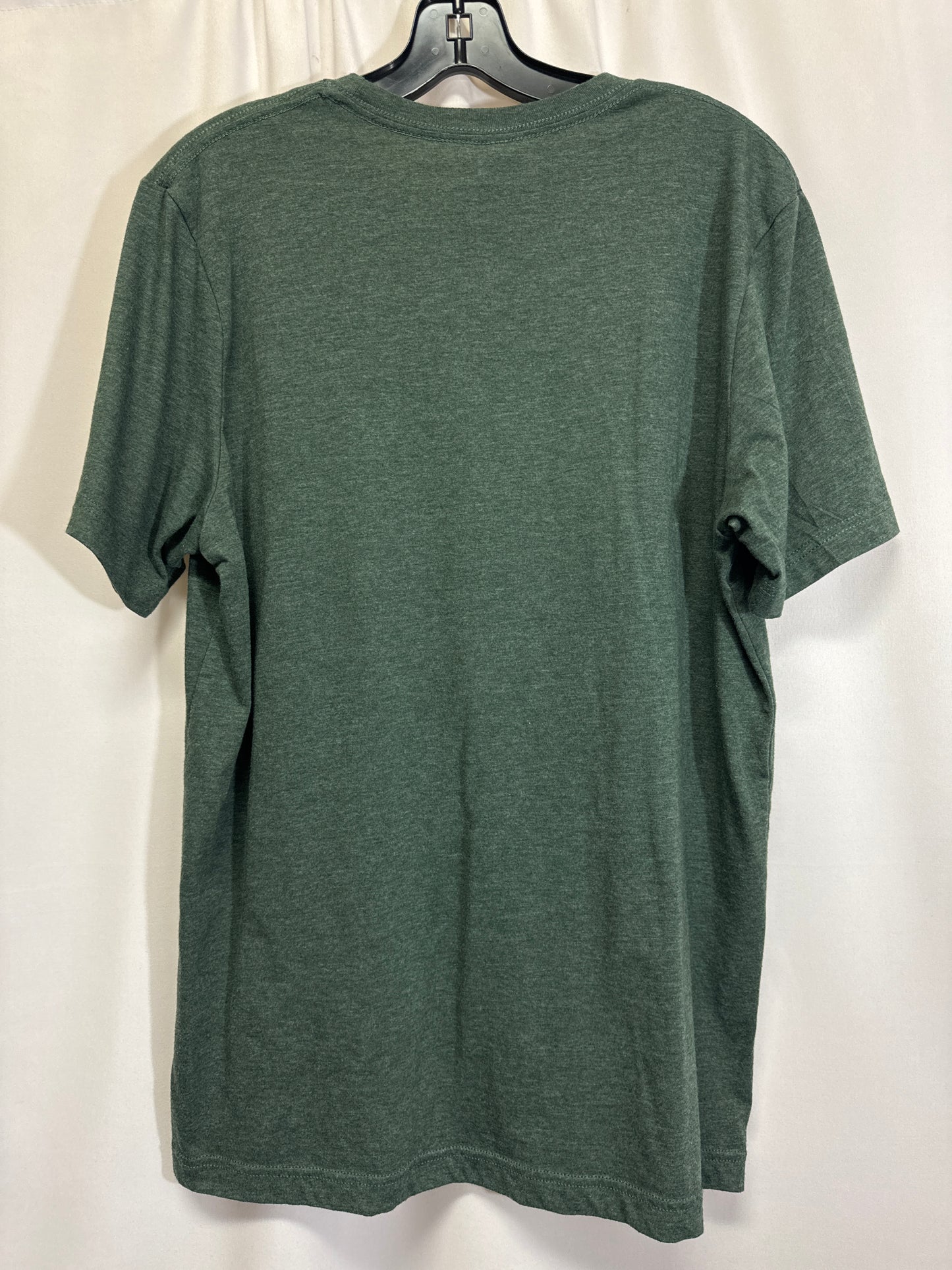 Top Short Sleeve By Bella + Canvas In Green, Size: L