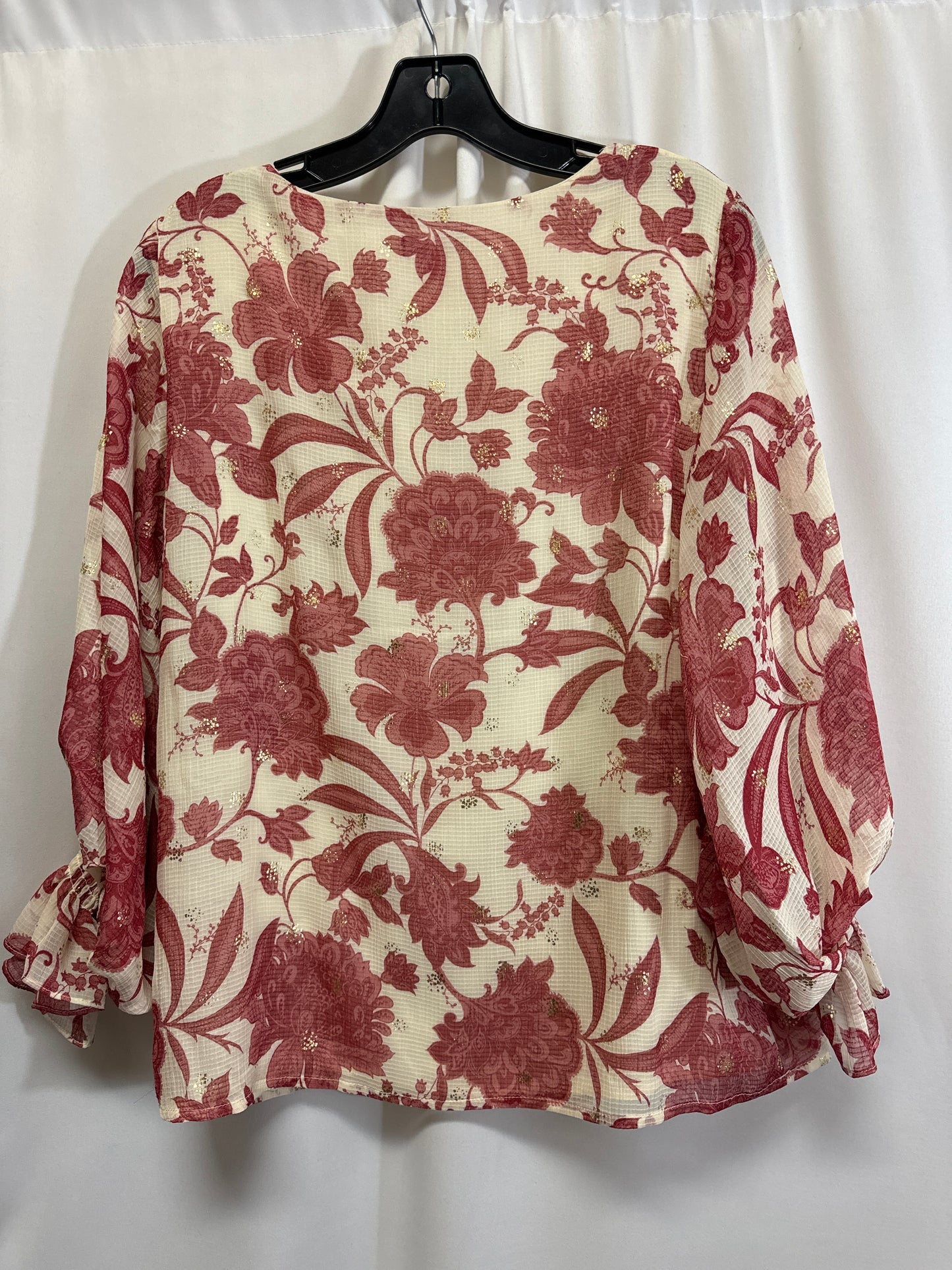 Top Long Sleeve By Vince Camuto In Red, Size: M