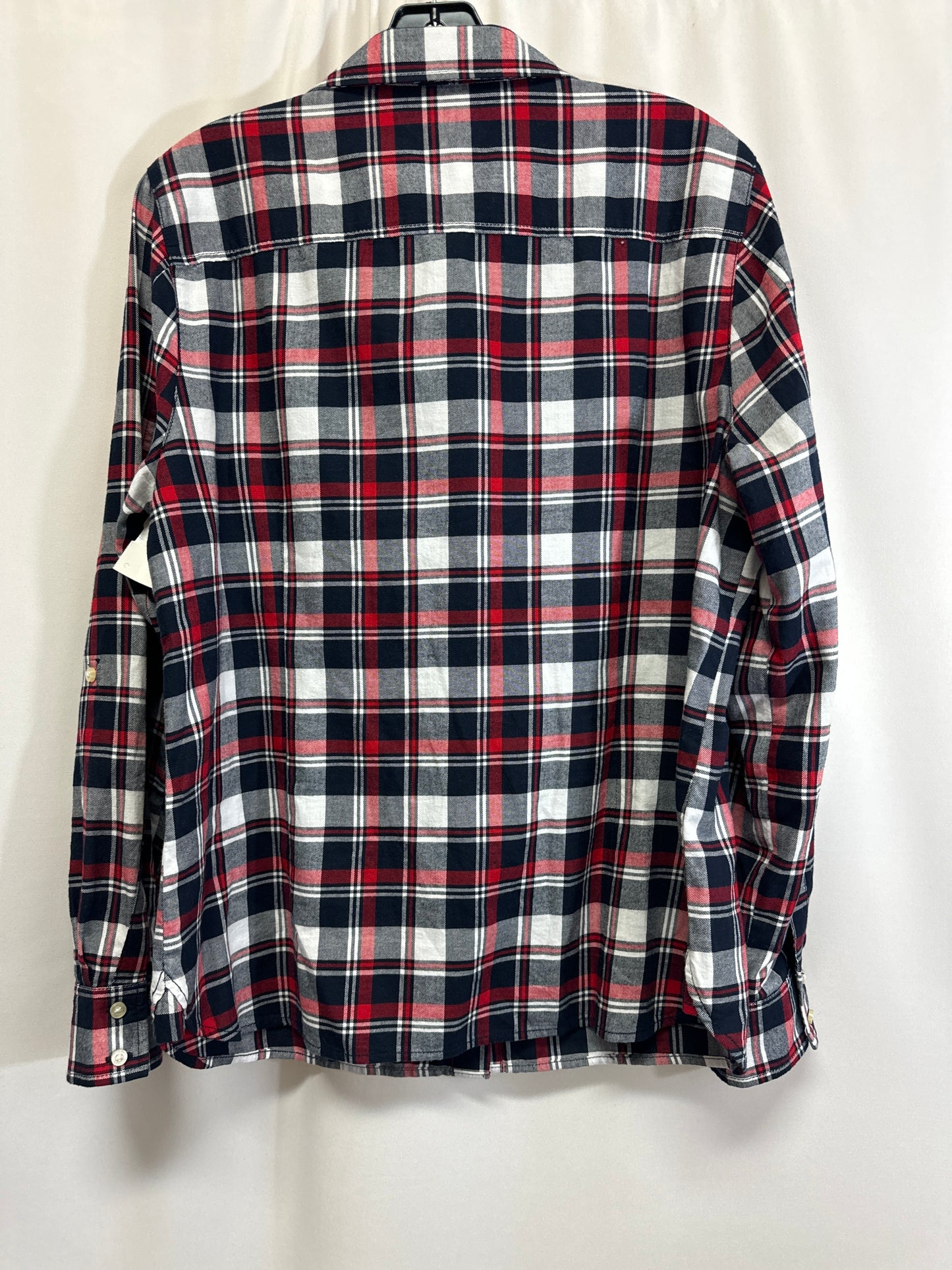 Top Long Sleeve By Tommy Hilfiger In Blue & Red, Size: L