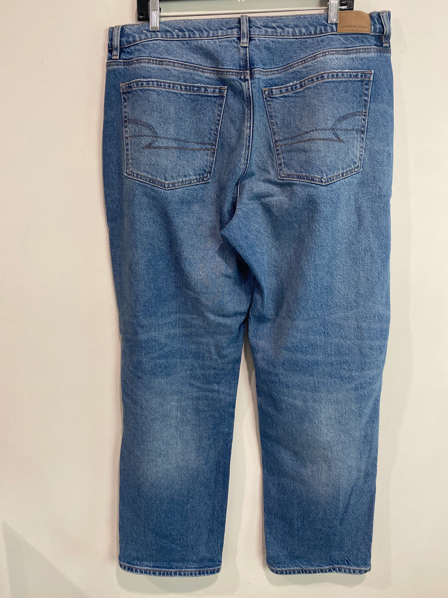 Jeans Straight By American Eagle In Blue Denim, Size: 14l