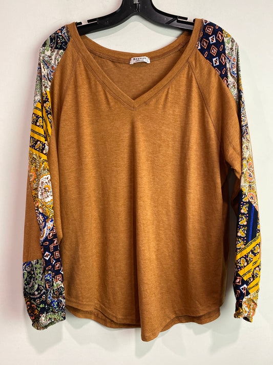 Top Long Sleeve By Clothes Mentor In Brown, Size: S