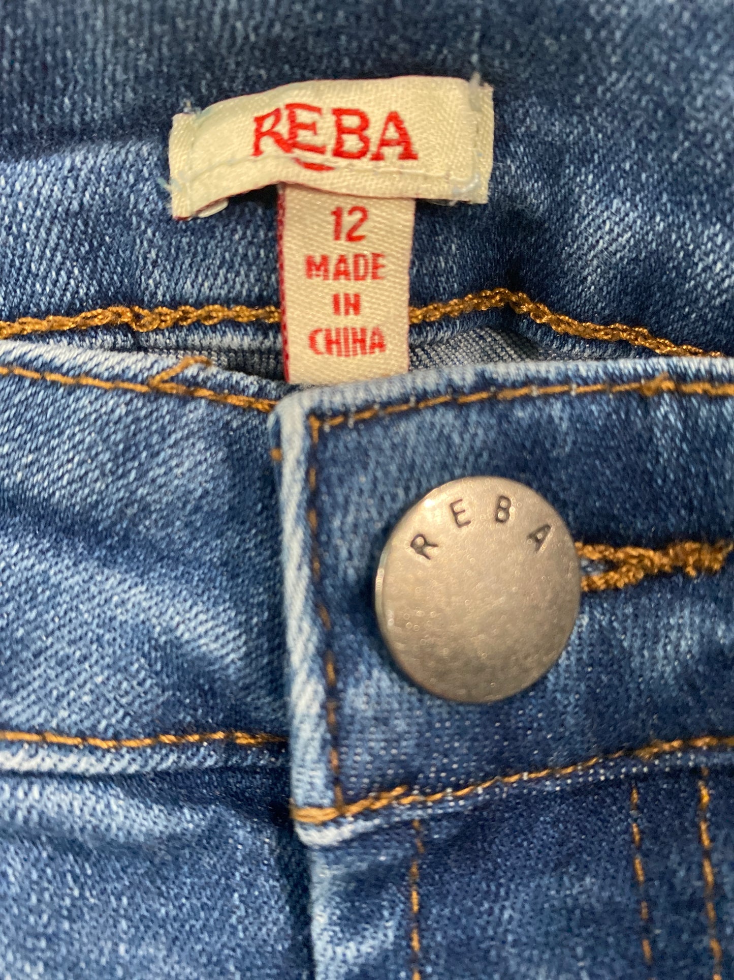 Jeans Skinny By Reba In Blue Denim, Size: 12