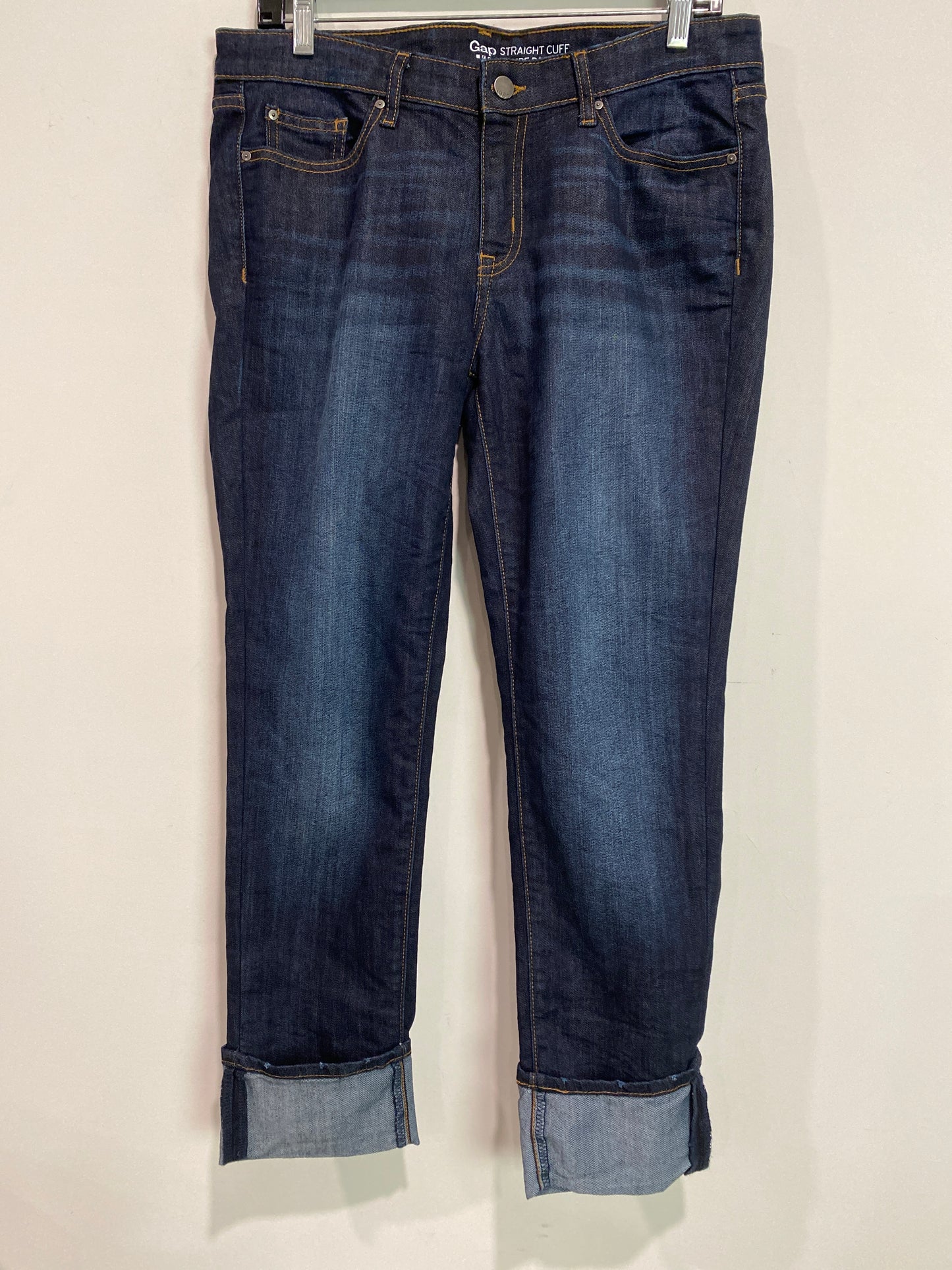 Jeans Straight By Gap In Blue Denim, Size: 8