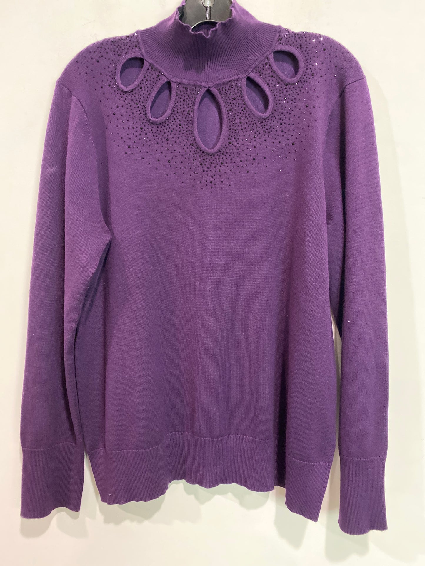 Sweater By Cable And Gauge In Purple, Size: L