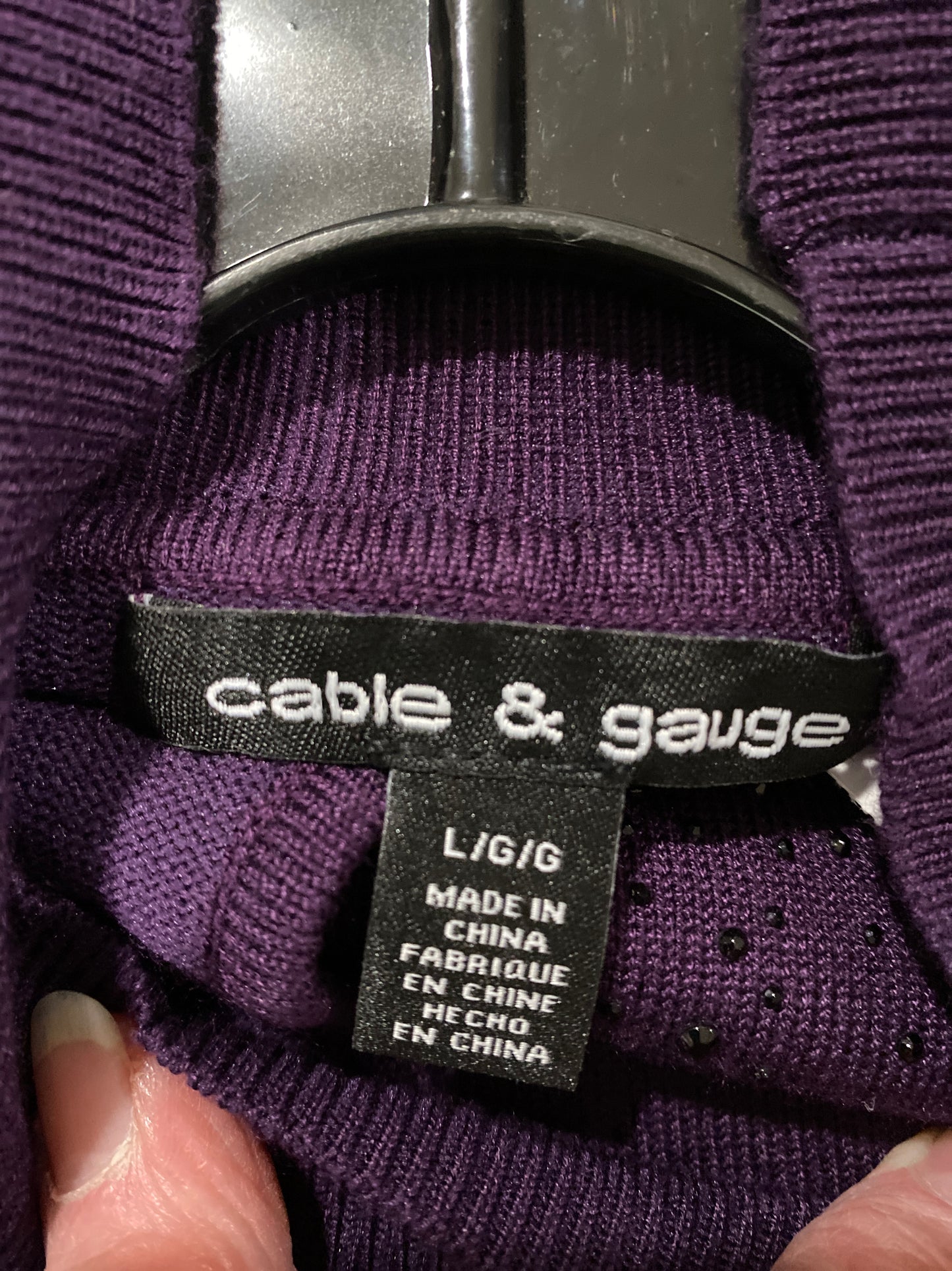 Sweater By Cable And Gauge In Purple, Size: L