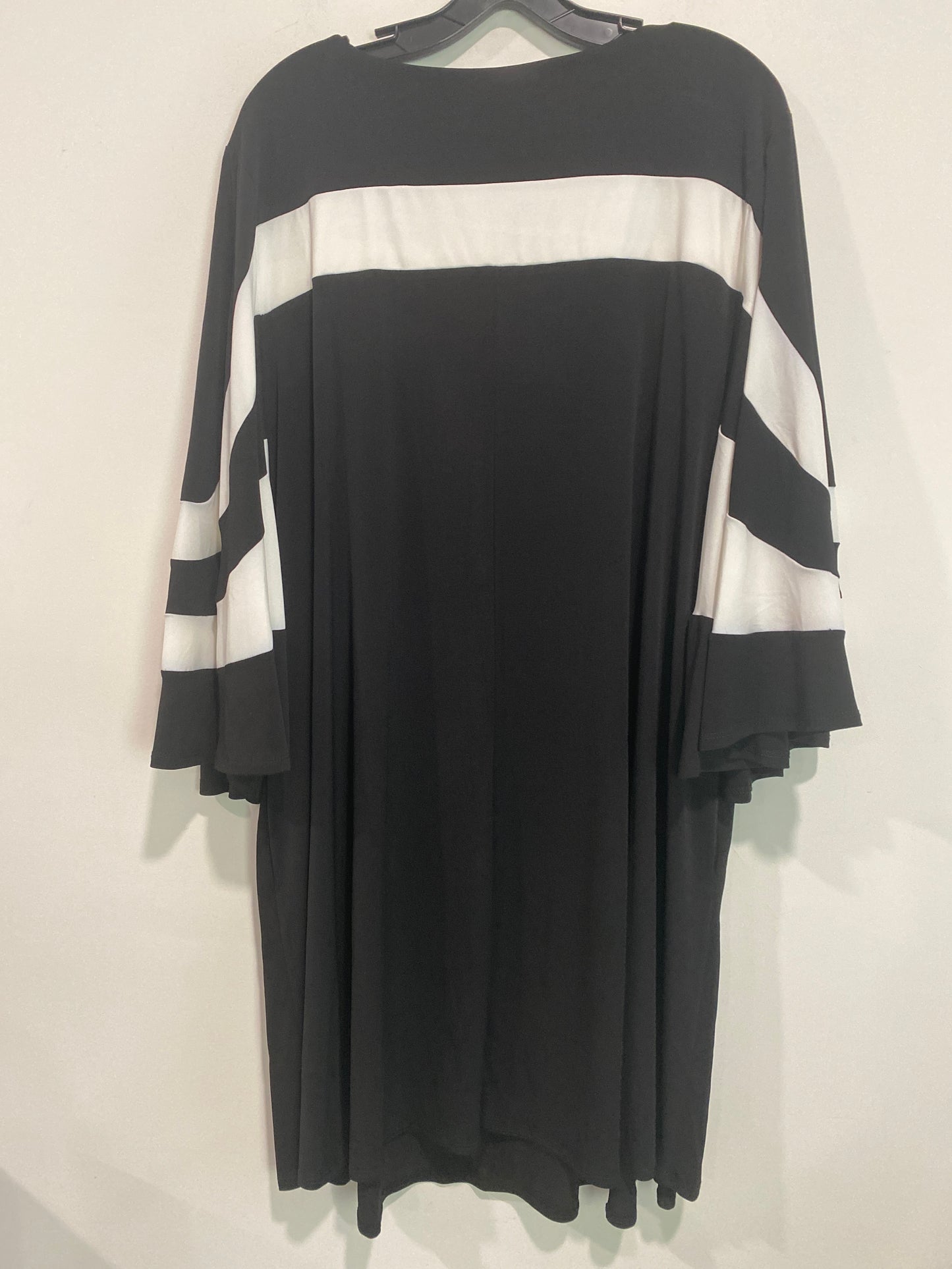 Dress Casual Midi By Nina Leonard In Black & White, Size: 2x