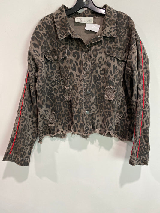 Jacket Denim By Vintage Havana In Animal Print, Size: L