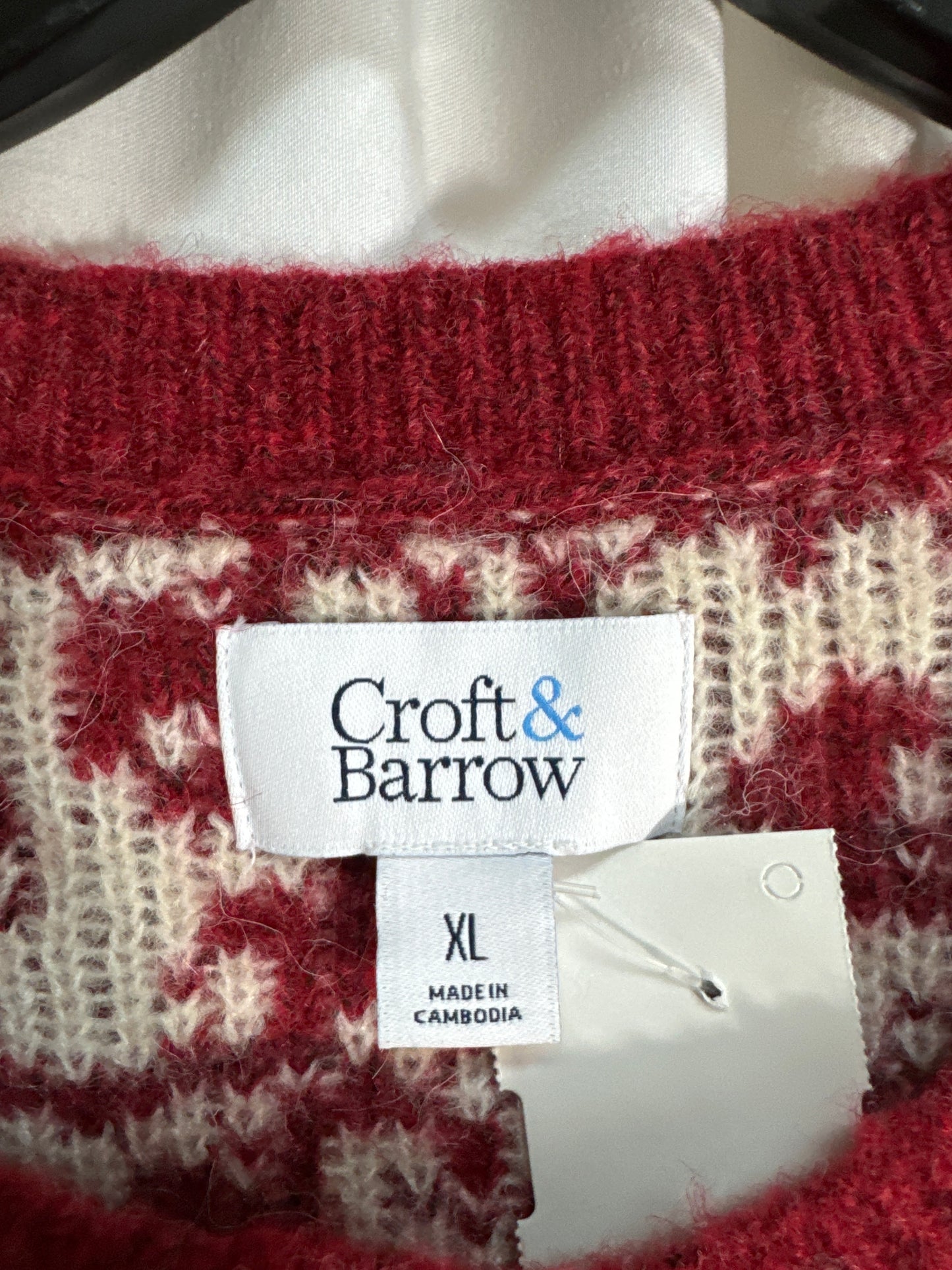 Sweater Cardigan By Croft And Barrow In Red, Size: Xl