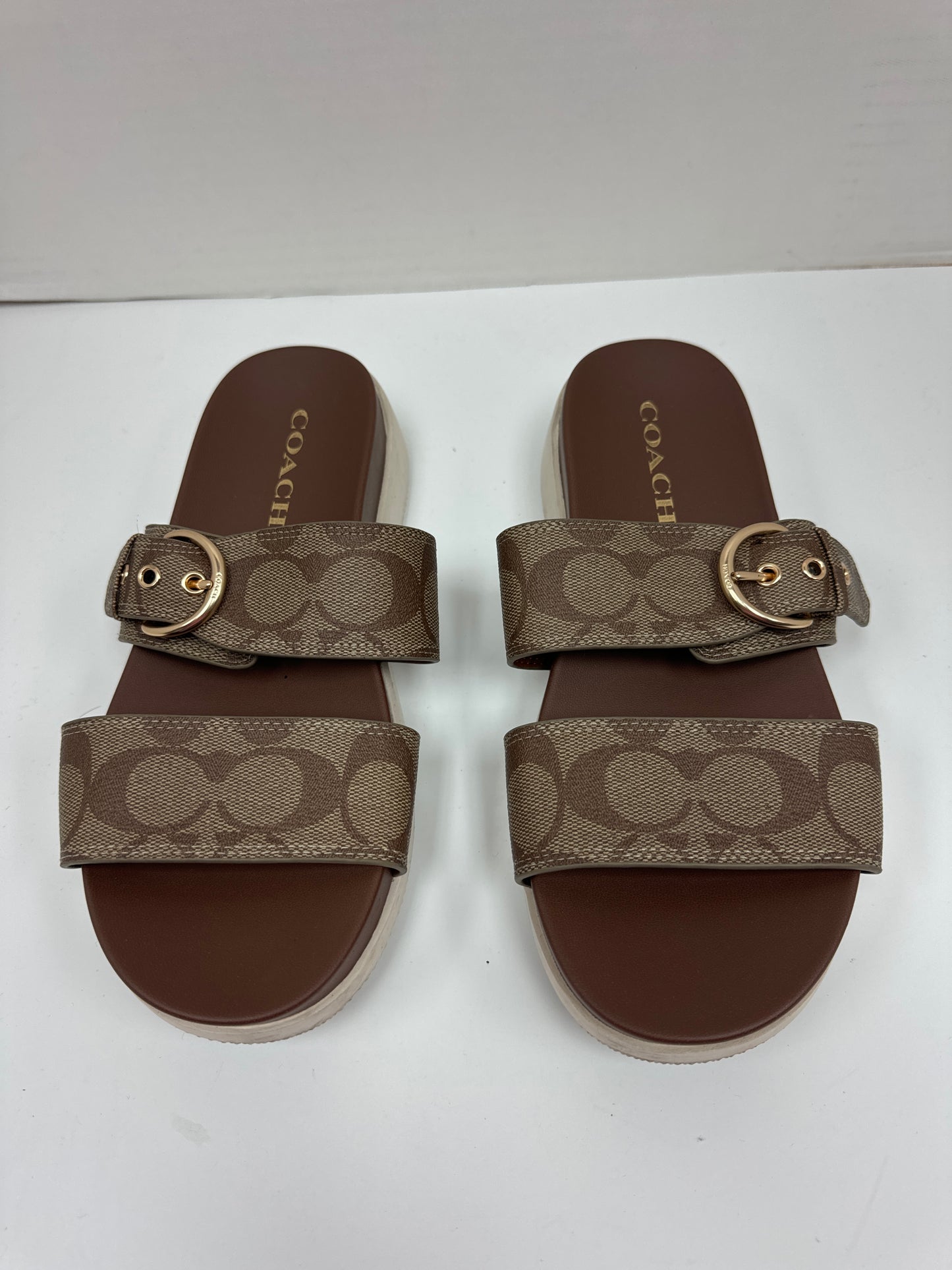 Sandals Designer By Coach In Brown, Size: 7