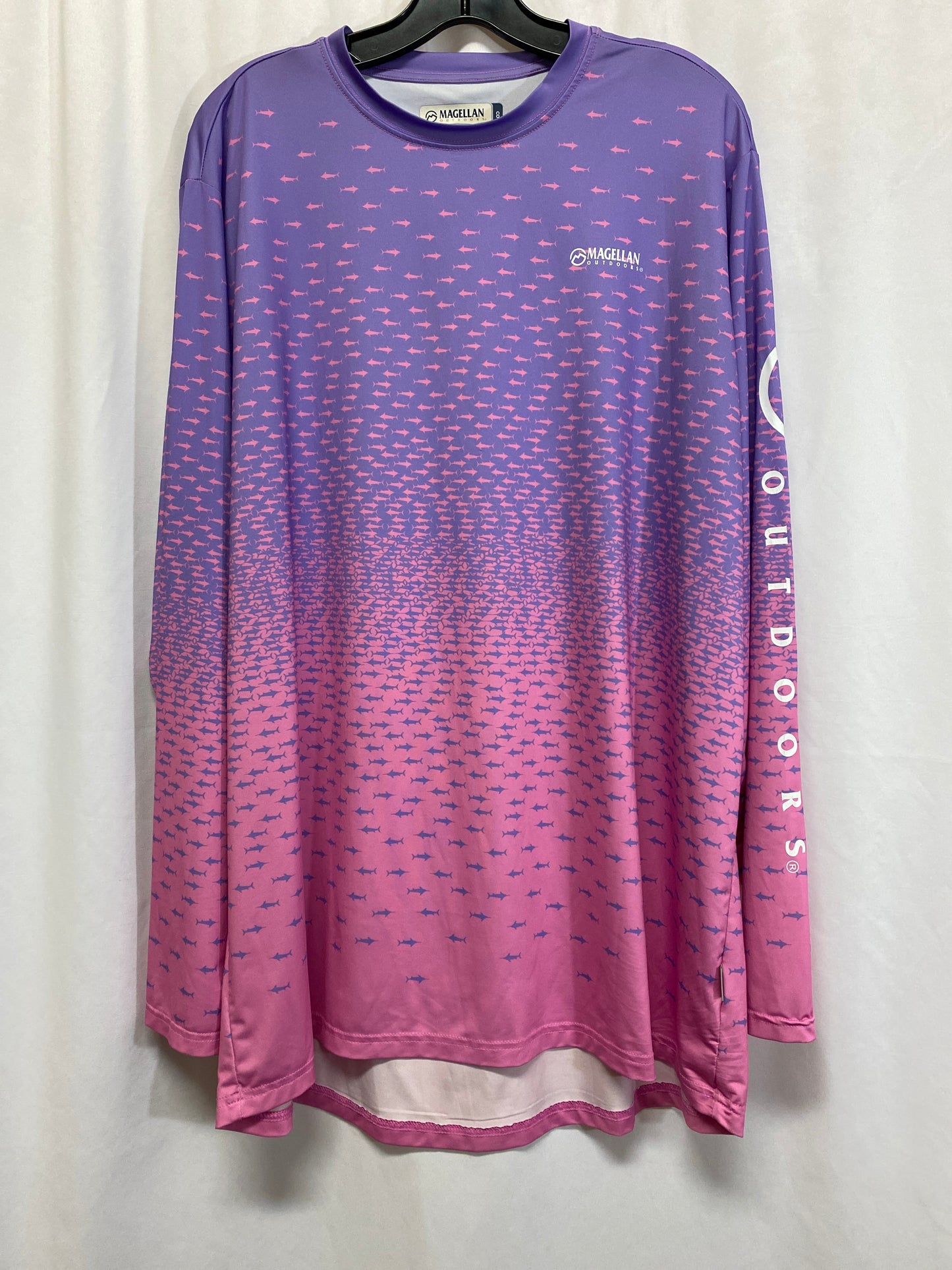 Top Long Sleeve By Magellan In Pink & Purple, Size: 1x